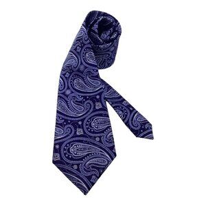 HATHAWAY Blue Paisley Silk Tie W: 3.75" EX COND